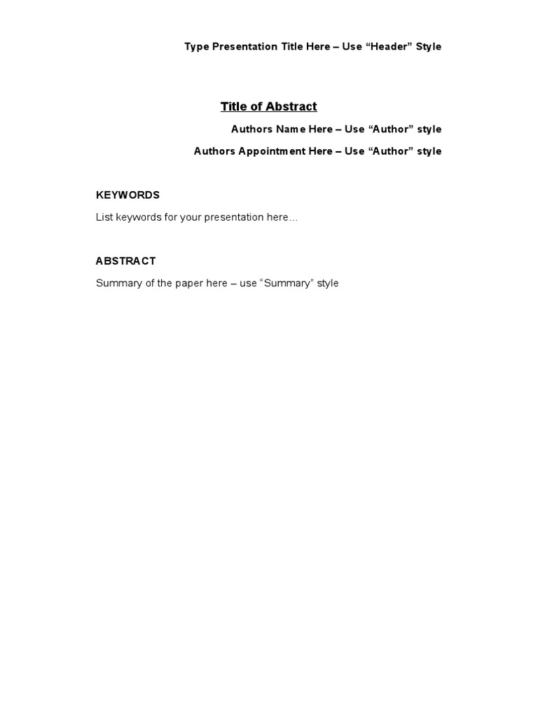 Abstract Template | PDF