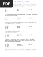 SBI - Clerk Reasoning Exam 2009