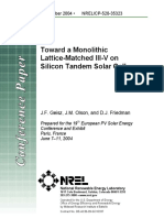 Toward A Monolithic Lattice-Matched Iii-V On Silicon Tandem Solar Cell