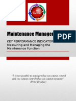 Maintenance Management: Key Performance Indicators: Measuring and Managing The Maintenance Function