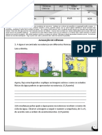 Avaliação de Ciencias 4 Ano 2 Bim.