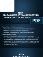 MGA Katangian at Kalikasan NG Diskripsyon NG Produkto: Manolo L. Giron Zambales National High School