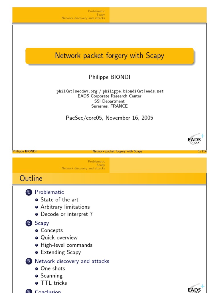 Scapy: Network Packet Forgery Guide | PDF | Internet Protocols ...