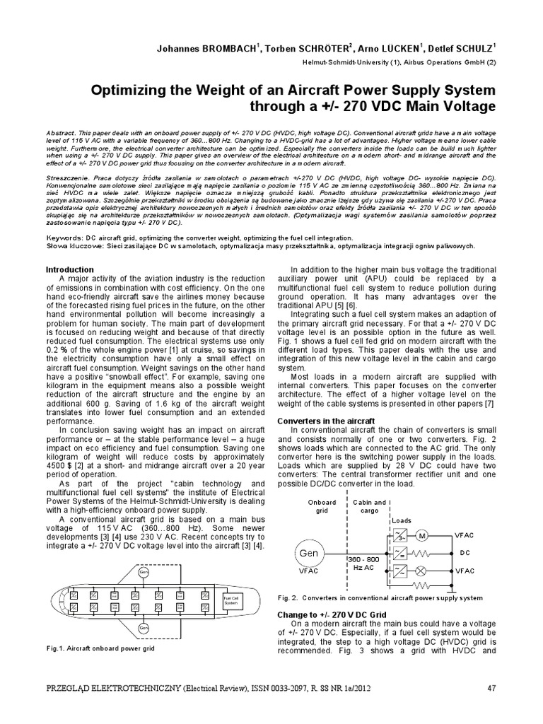 Optimizing The Weight of An Aircraft Power Supply System Through A ...