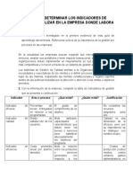 Informe Determinar Los Indicadores de Gestión A Utilizar en La Empresa Donde Labora