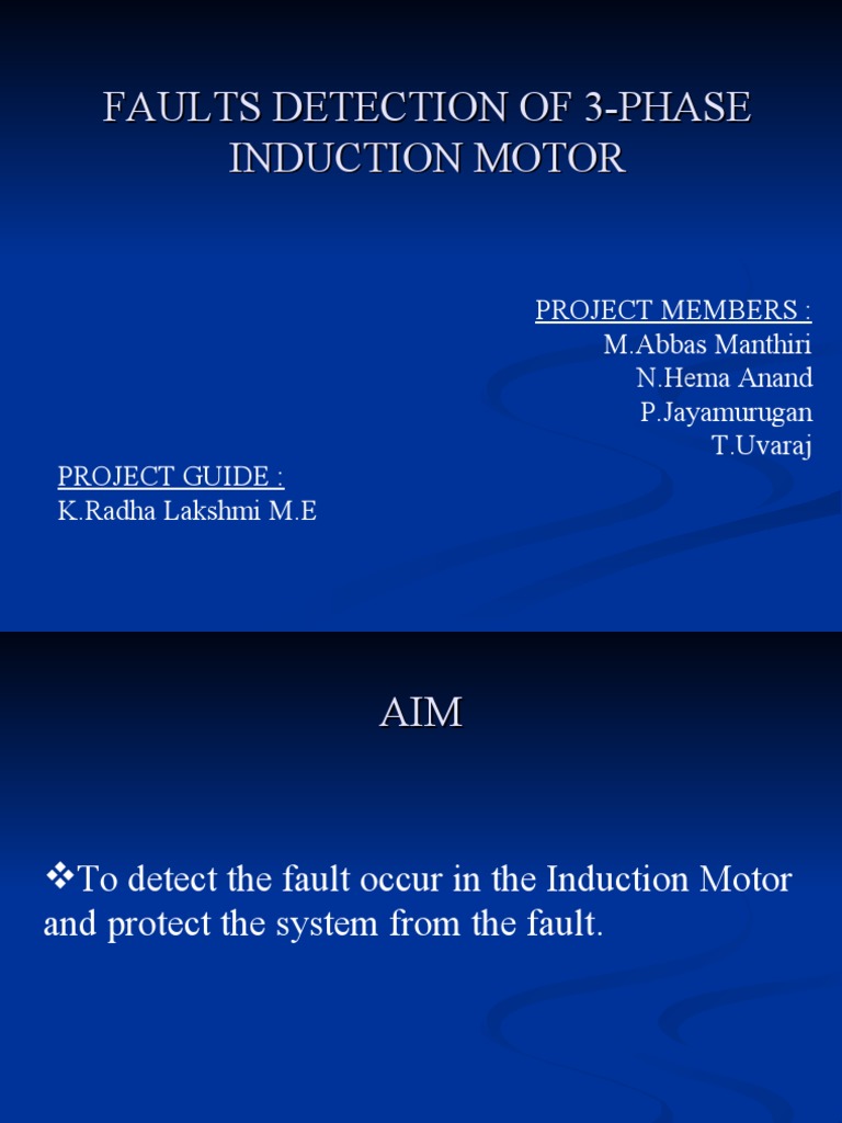 3-Phase Induction Motor Fault Detection | PDF | Electric Motor ...