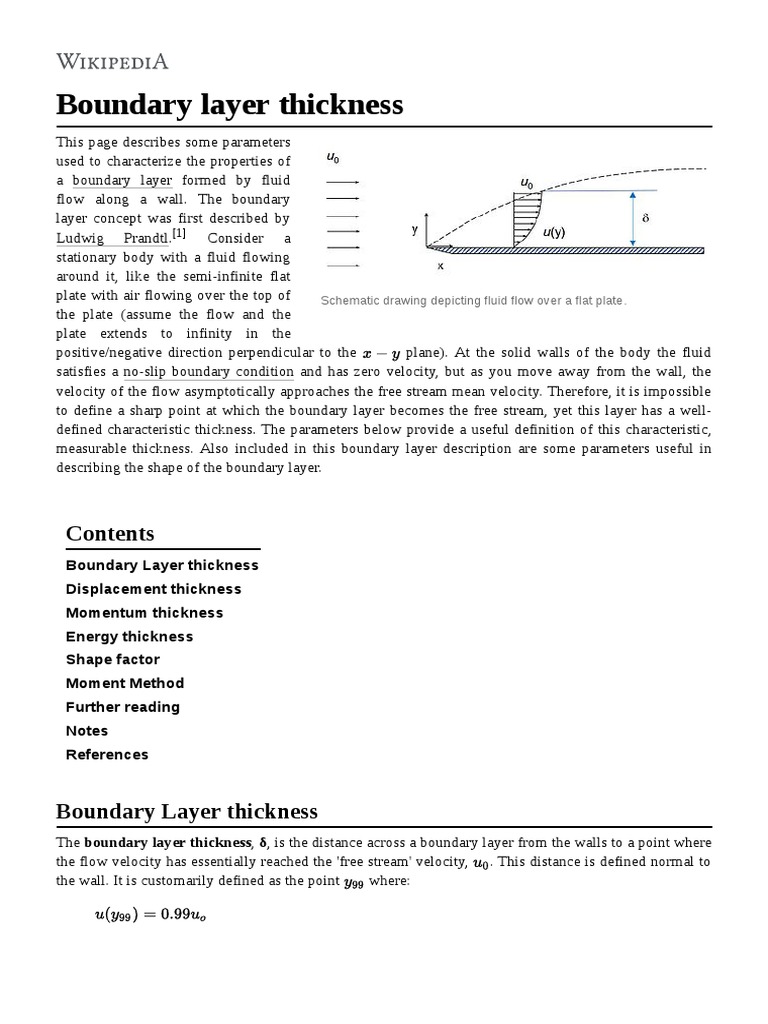 Boundary Layer Thickness PDF | PDF | Boundary Layer | Fluid Dynamics