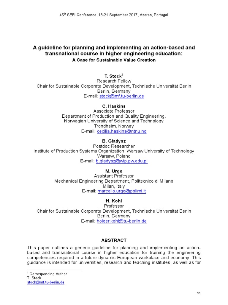 Guideline for Transnational Engineering Education | PDF | Educational ...
