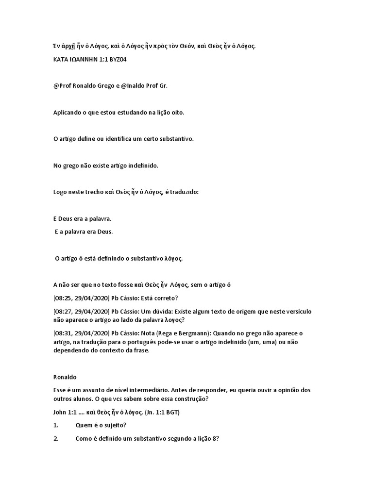 João 1 1 Pdf Assunto Gramática Logotipos