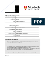 Electronic Assignment Coversheet: Student Number