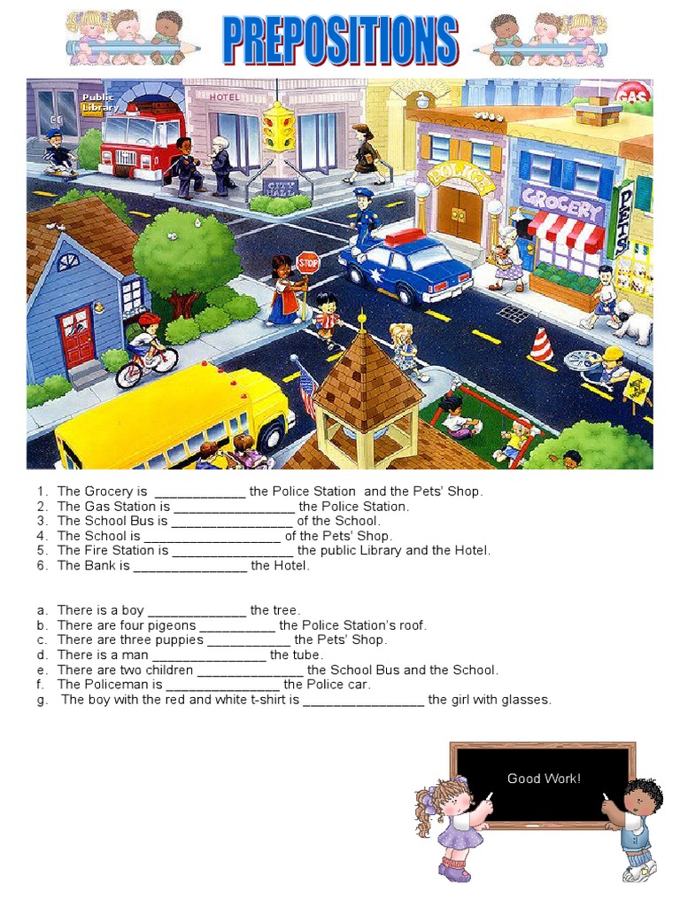 Location Prepositions Practice Worksheet | PDF