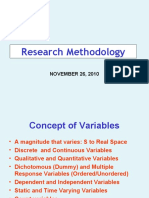 Research Methodology: NOVEMBER 26, 2010