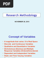 Research Methodology: NOVEMBER 26, 2010