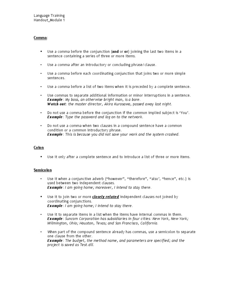 Language Training: Punctuation & Grammar Guide | PDF | Noun ...