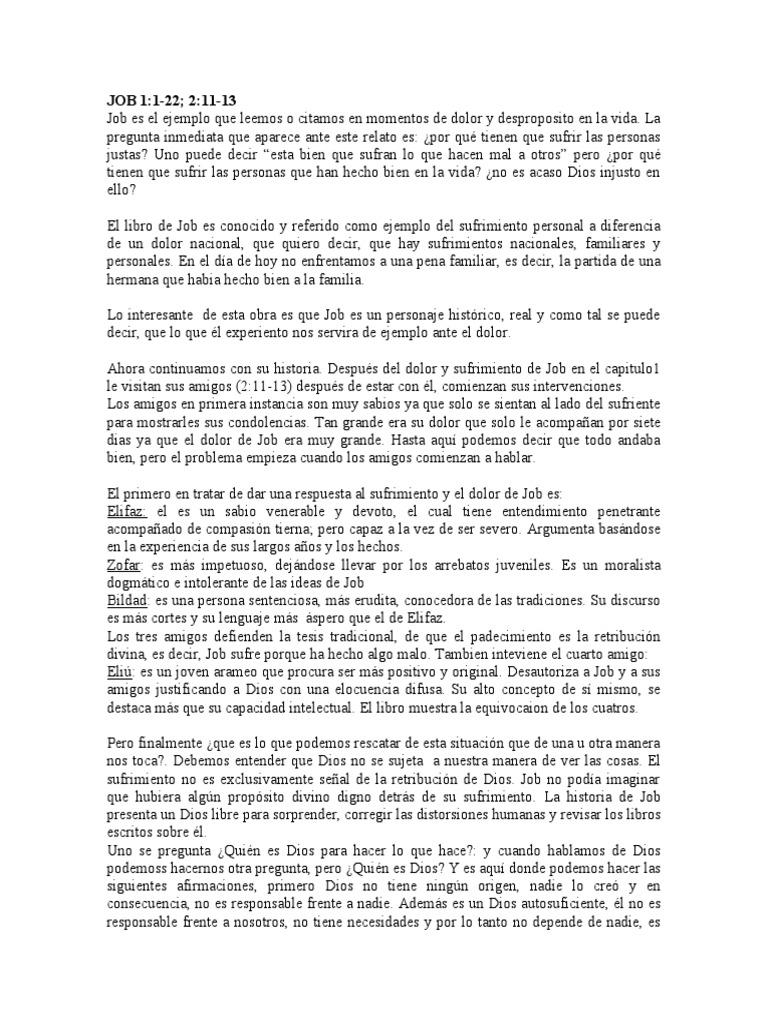 Sufrimiento y Fe en el Libro de Job | PDF | Libro de trabajo | Dios