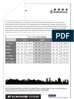 Radio Shack Team Clothing Sizing Chart