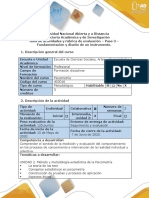 Guía de actividades y rúbrica de evaluación - Paso 3 - Fundamentación y diseño de un instrumento
