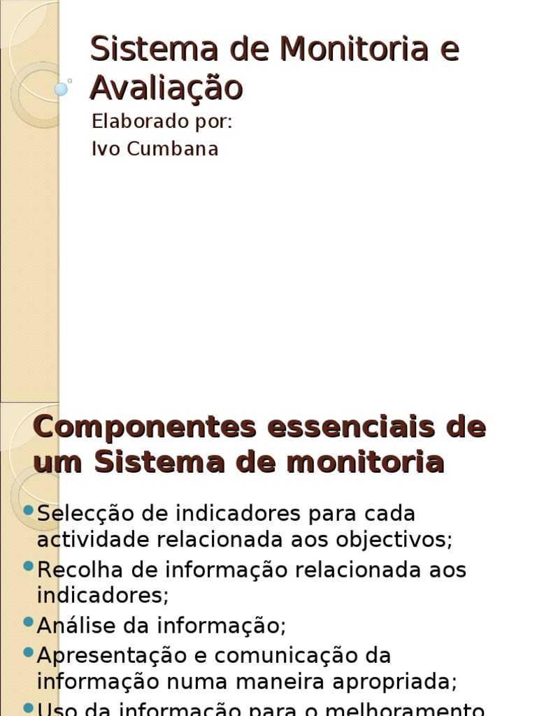 Sistema de Monitoria e Avaliação | PDF