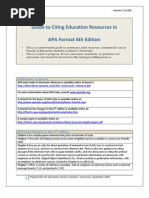 Guide To Citing Education Resources in APA Format 6th Edition