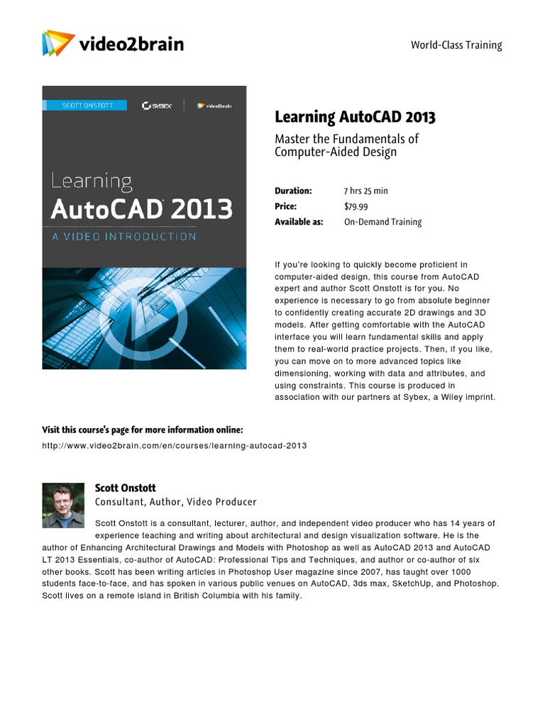 AutoCAD 2013 Fundamentals Course | PDF | Auto Cad | Cognition