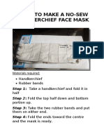 Steps To Make A No-Sew Handkerchief Face Mask
