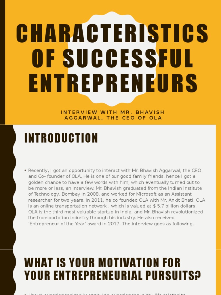 Key Traits of Successful Entrepreneurs | PDF | Startup Company | Small ...