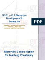 Materials & Tasks Design For Teaching Grammar & Vocabulary Instructor: NGUYEN THUY DUONG