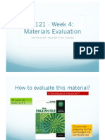 Materials Evaluation Criteria