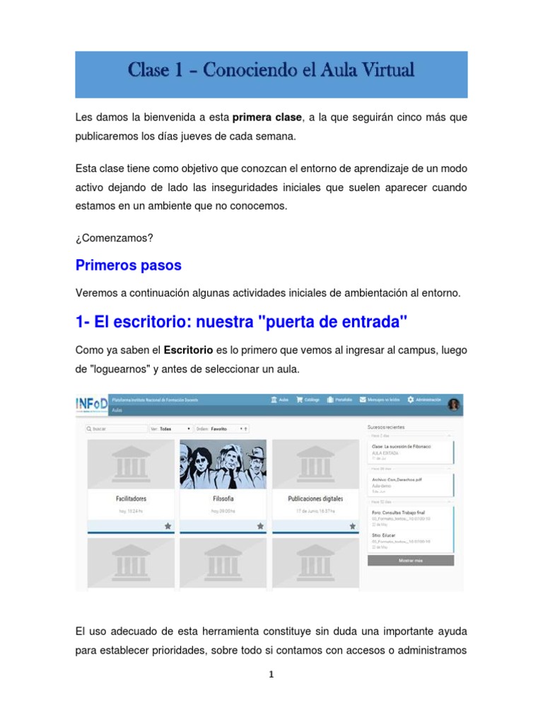 Introducción al Aula Virtual y Foros | PDF | Foro de Internet | Salón ...
