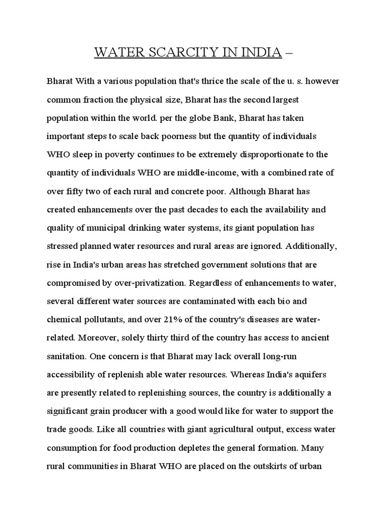 WATER IN CRISIS Article | PDF | Water Scarcity | Water Resources