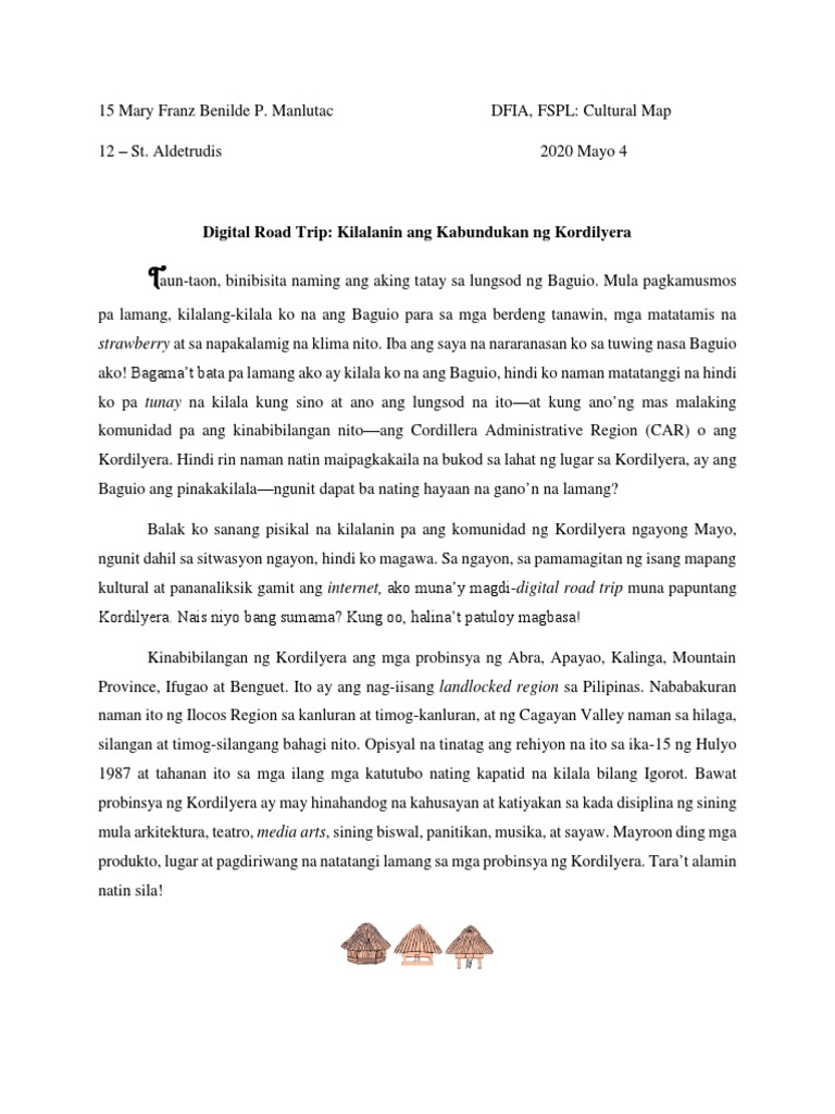 DFIA - Cultural Map Blog Essay PDF | PDF