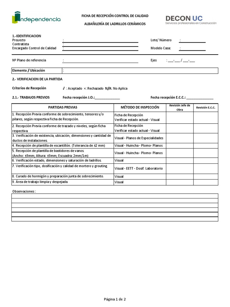 Control de Calidad en Moldes de Adobe | PDF | Albañilería | Sectores ...