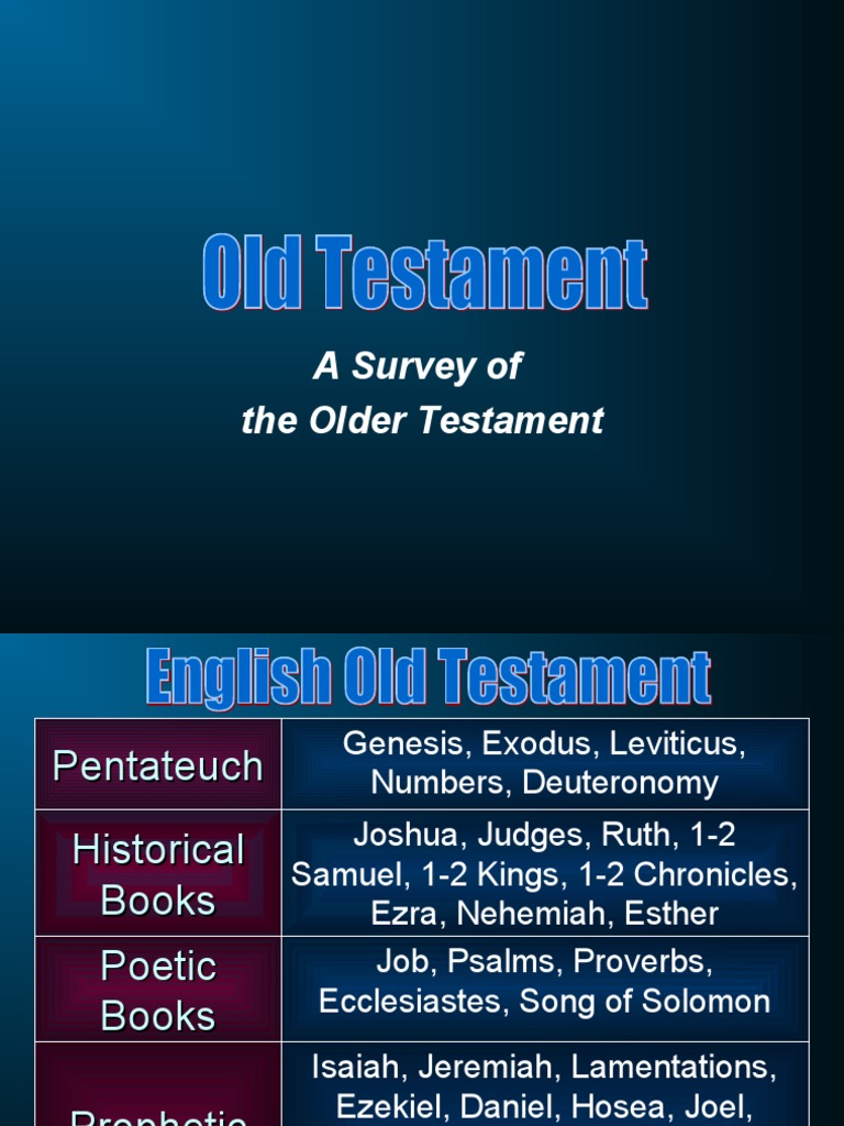 Overview of the Old Testament Books | PDF | Covenant (Biblical) | Bible ...