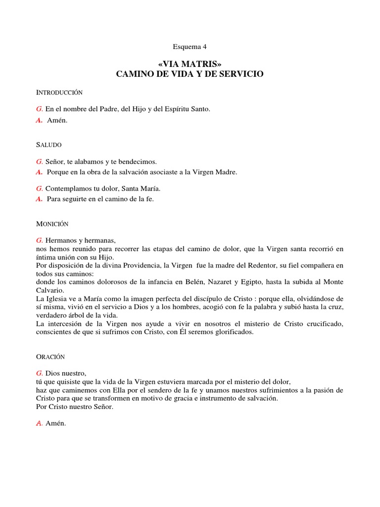Esquema de la Vía Matris: Camino de Fe | PDF | María, madre de Jesús ...