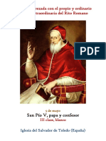 5 de Mayo. San Pio V, Papa y Confesor. Propio y Ordinario de La Misa