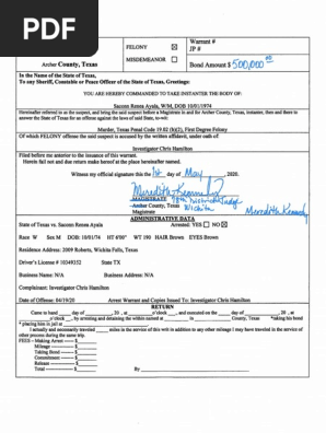 Ayala Arrest Warrant