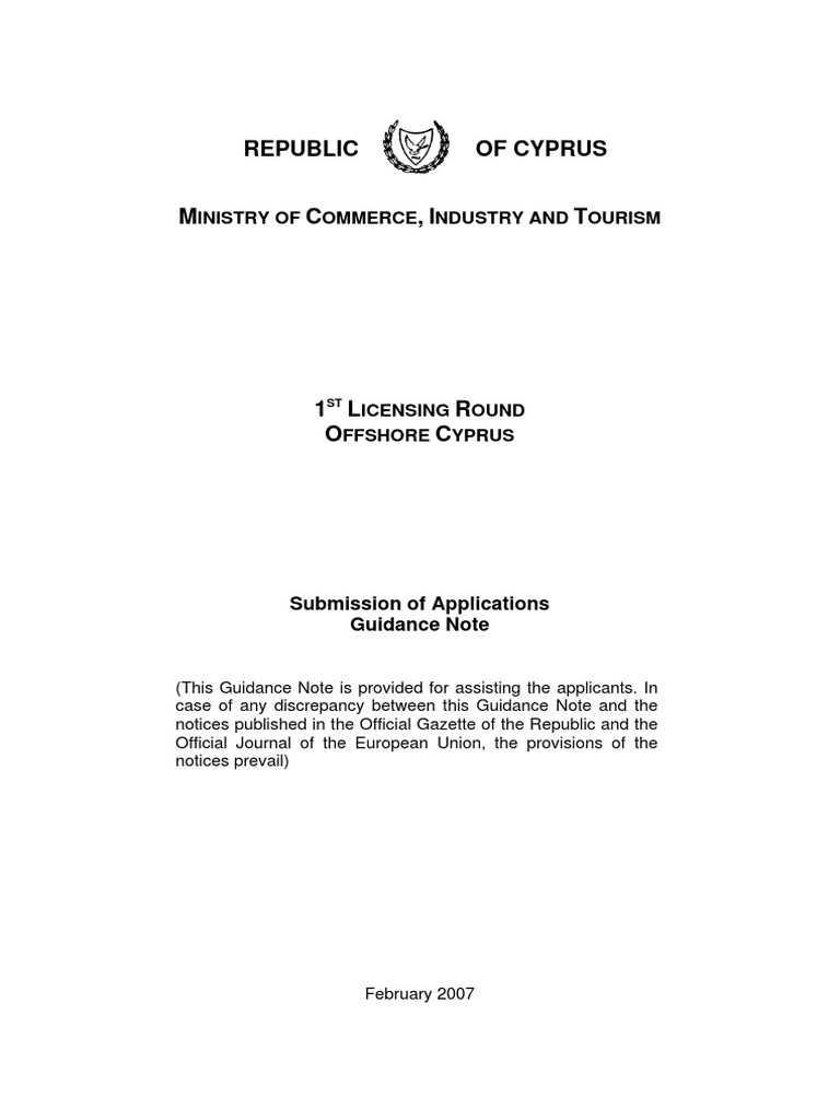 Bank of Cyprus Licensing Round Guide | PDF | Hydrocarbon Exploration ...