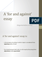A For and Against' Essay