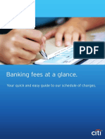 Banking Fees at A Glance.: Citibanking Pricing Guide