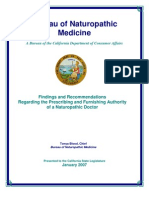 BNM - "Findings and Recommendations Regarding The Prescribing and Furnishing Authority of A Naturopathic Doctor"