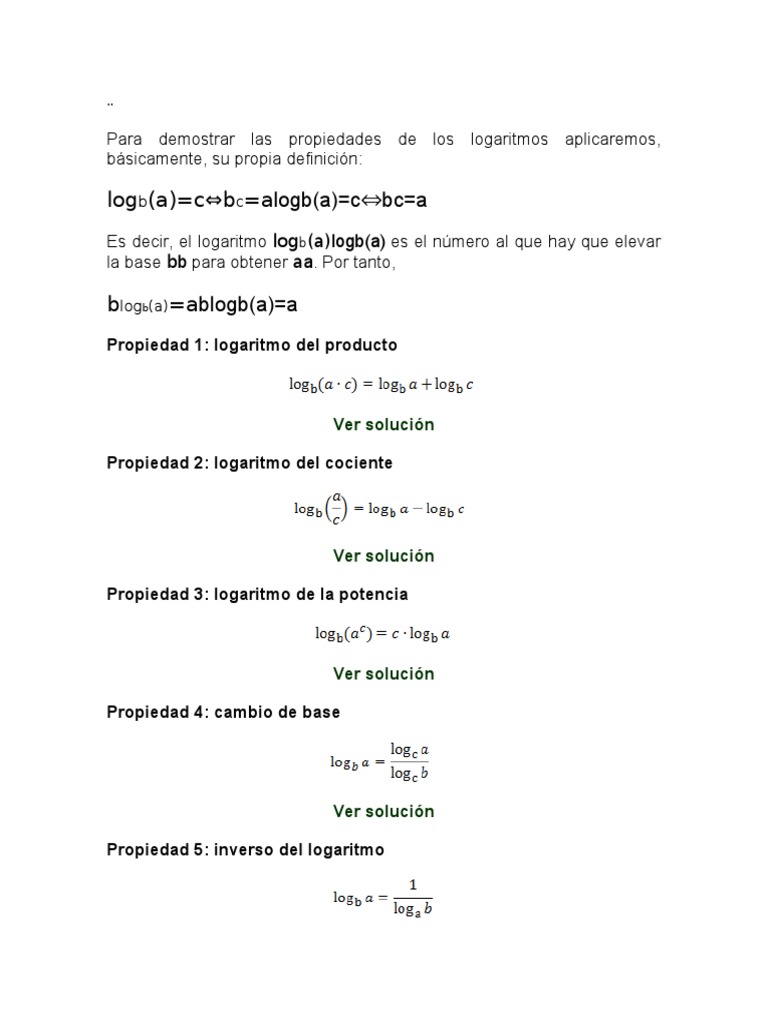 Log (A) C B Alogb (A) C BC A | PDF