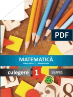 Culegere - Matematică - Clasa I