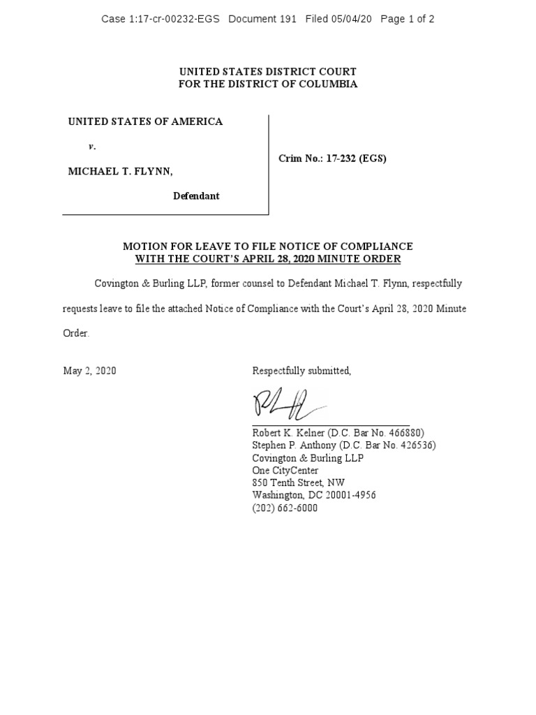 Covington Flynn Letter - May 4 | PDF | Lawyer | Discovery (Law)