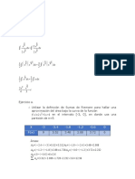 Suma de Riemann para aproximar área bajo curva