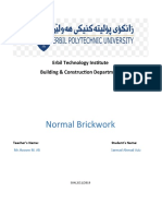 Normal Brickwork: Erbil Technology Institute Building & Construction Department