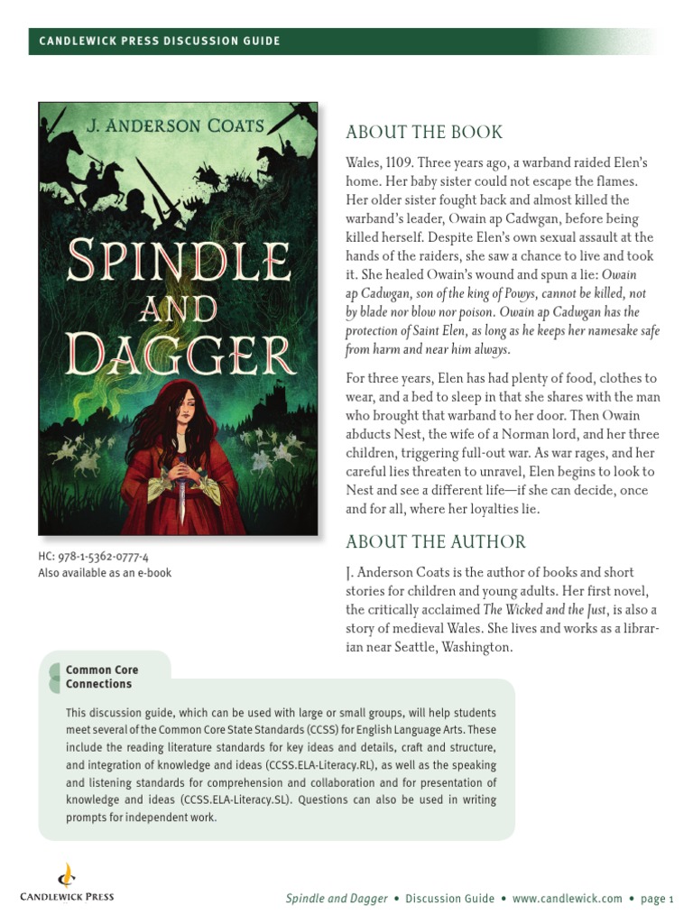 Spindle and Dagger by J. Anderson Coats Discussion Guide PDF