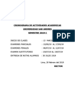 Cronograma de Actividades Academica 2019-I