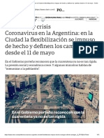 Pandemia y Crisis Coronavirus en La Argentina: en La Ciudad La Exibilización Se Impuso de Hecho y Definen Los Cambios Desde El 11 de Mayo