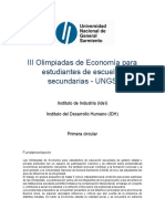 III Olimpiadas de Economía 1ra Circular