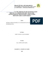 Técnicas Grafo-Plásticas y Su Influencia en El Desarrollo de La Motricidad Fina PDF